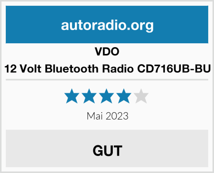 VDO 12 Volt Bluetooth Radio CD716UB-BU Test