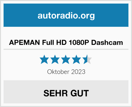  APEMAN Full HD 1080P Dashcam Test