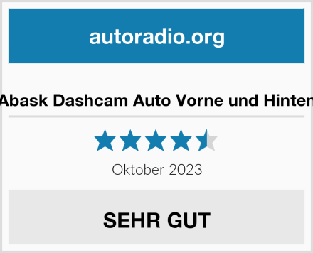  Abask Dashcam Auto Vorne und Hinten Test